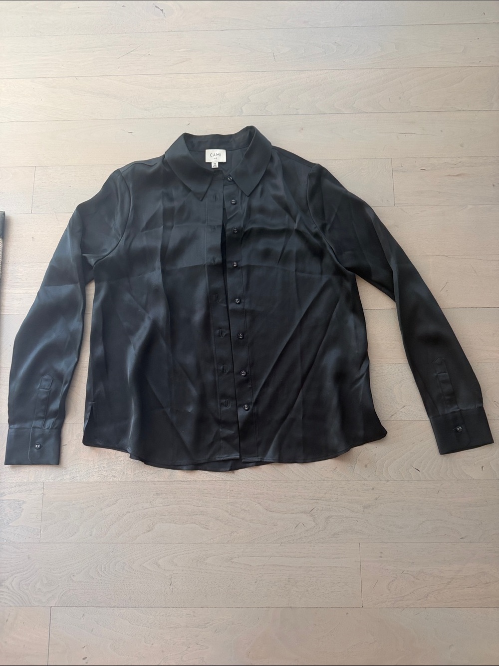 Cami NYC Black 100% Silk Button-Down Blouse